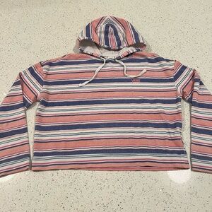 VANS Striped Crop Hoodie Logo Front Embroidery and Side Front Tag Size Small